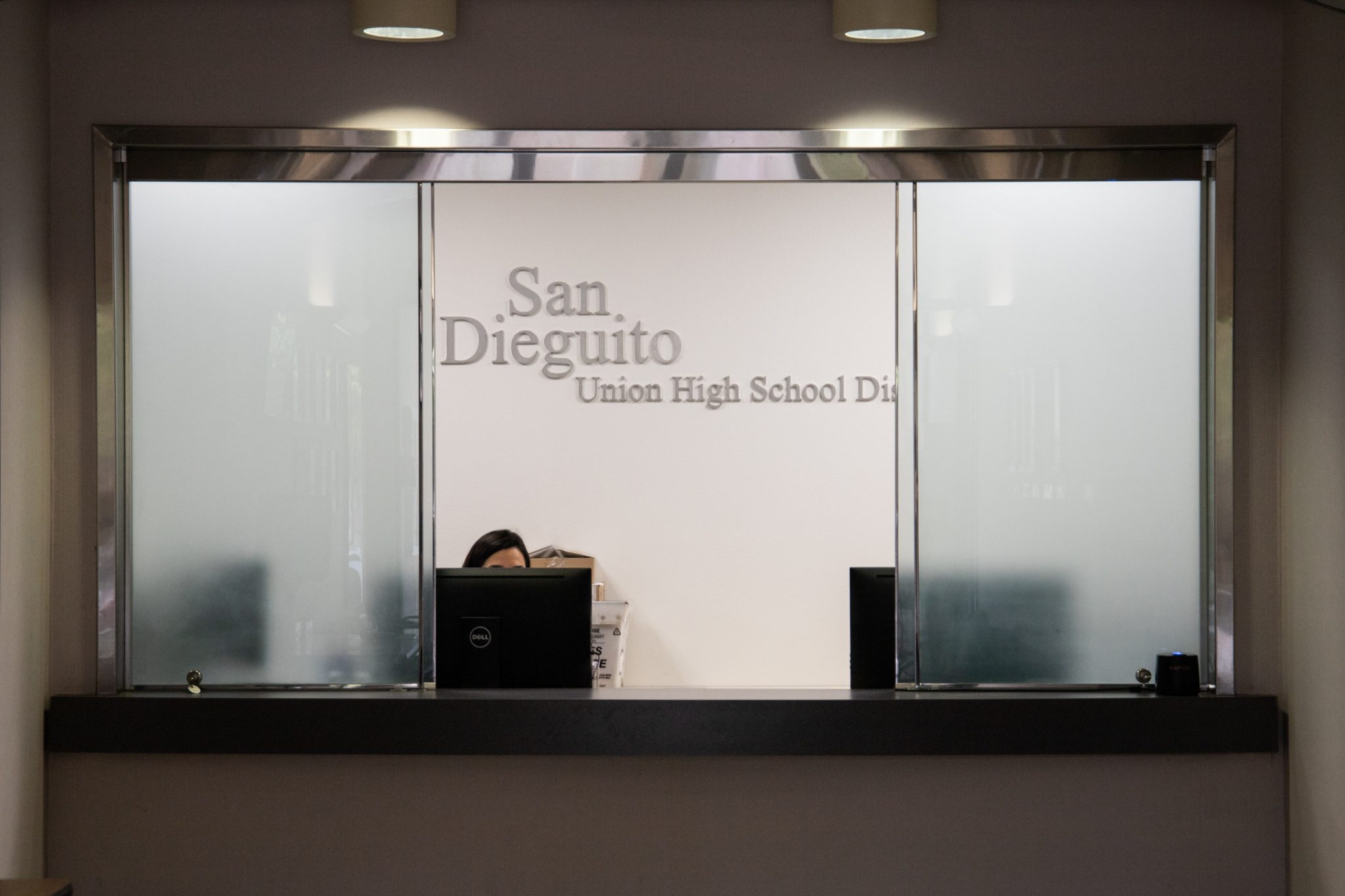 The lobby of the San Dieguito Union High School District office. / File photo by Adriana Heldiz